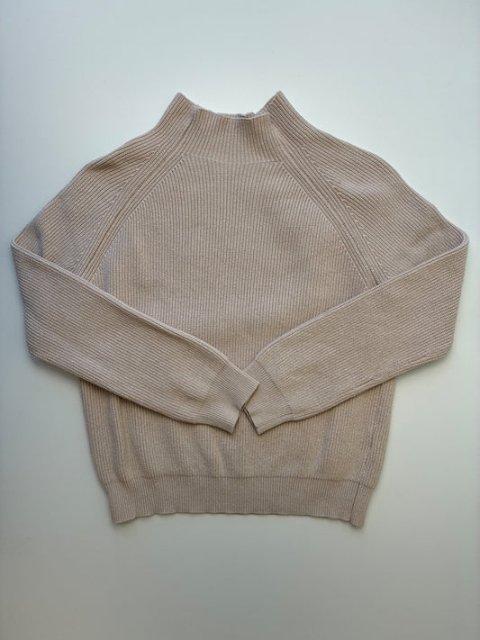 Coco Blanc Sweater - Tan 100% Cotton Mockneck | size 4T