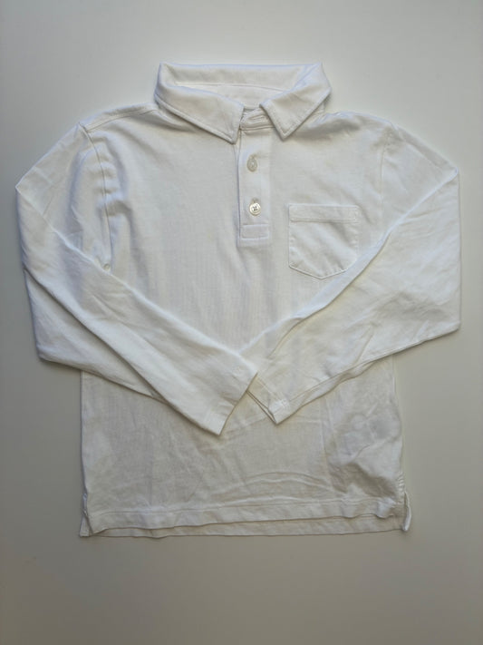 Crewcuts Shirt - White 100% Cotton Long Sleeve Polo | size 4T/5T