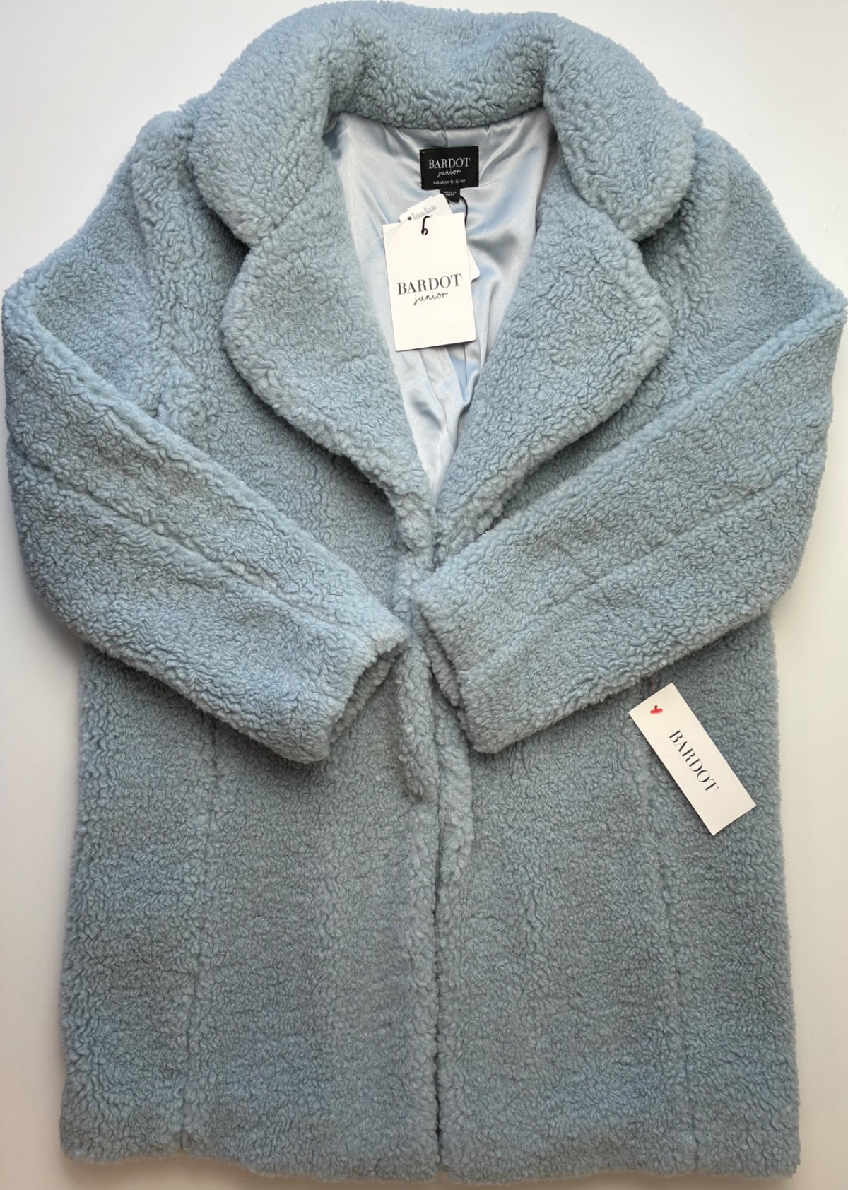 Bardot Junior Jacket - Blue Anna Teddy Coat| size 10