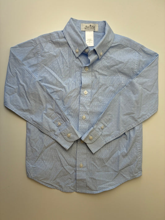 Janie and Jack Shirt - Blue 100% Cotton Button Down | size 5T