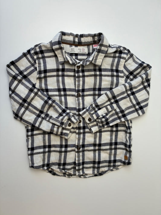 Zara Shirt - Multicolor Plaid Flannel Button Up | size 3T/4T