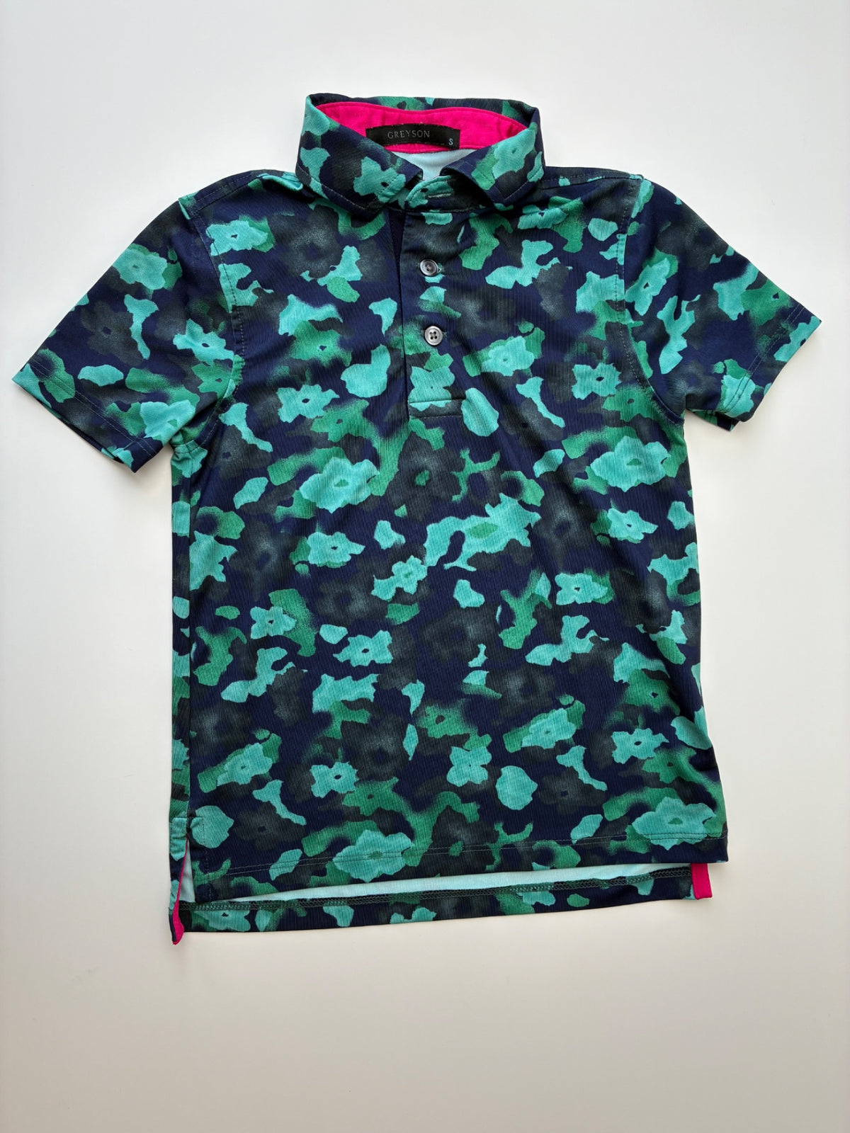 Greyson Shirt - Green Floral Polo | size 4T/5T