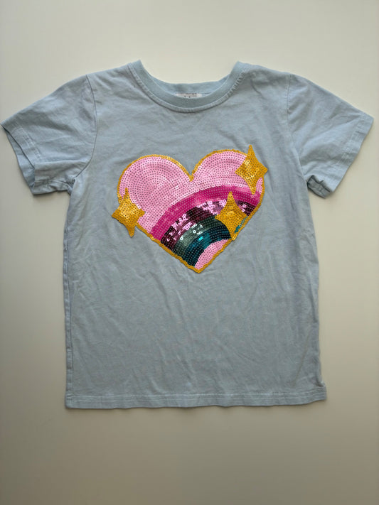 Lola & The Boys T-Shirt - Blue Sequin Heart | size 10