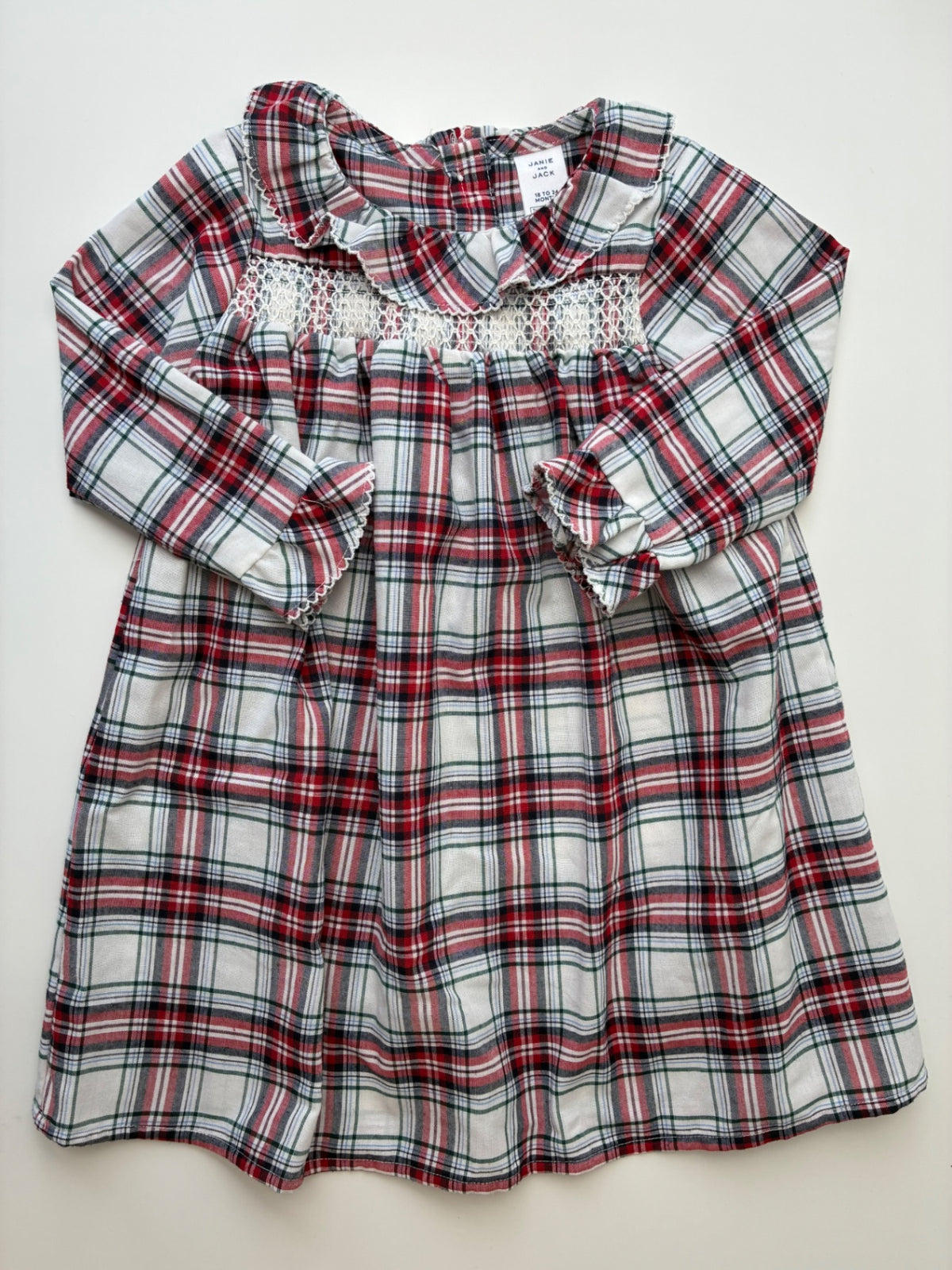 Janie and Jack Dress - Red Holiday Plaid + Smocked | size 18 - 24 Months