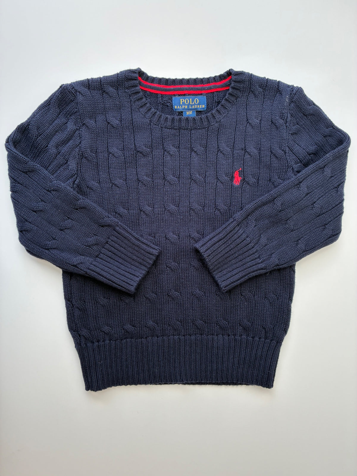 Polo Ralph Lauren Sweater - Navy Blue 100% Cotton Cable Knit | size 3T