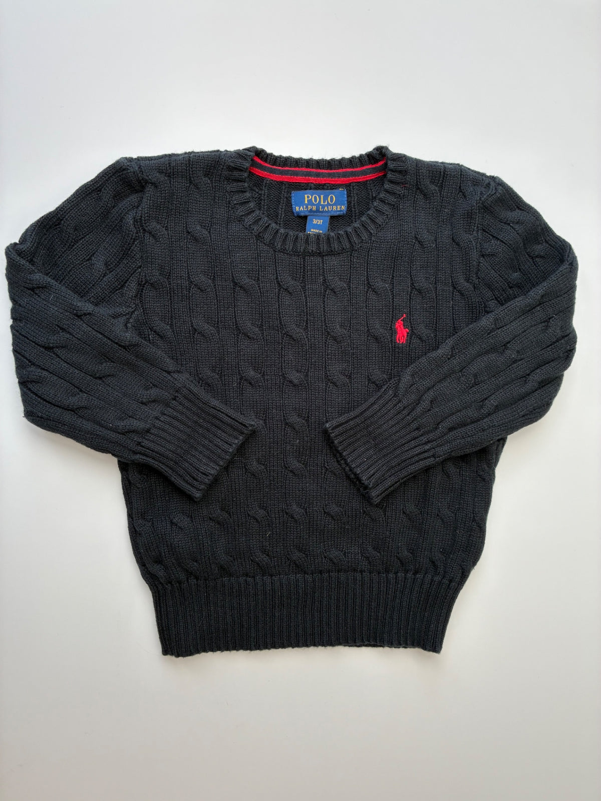 Polo Ralph Lauren Sweater - Black 100% Cotton Cable Knit | size 3T