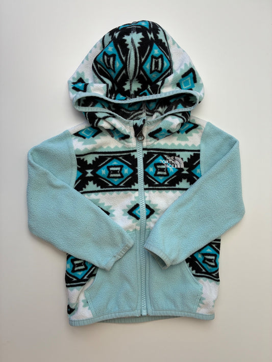 The North Face Jacket - Blue Geometric Print Fleece Zip Up | size 12 - 18 Months
