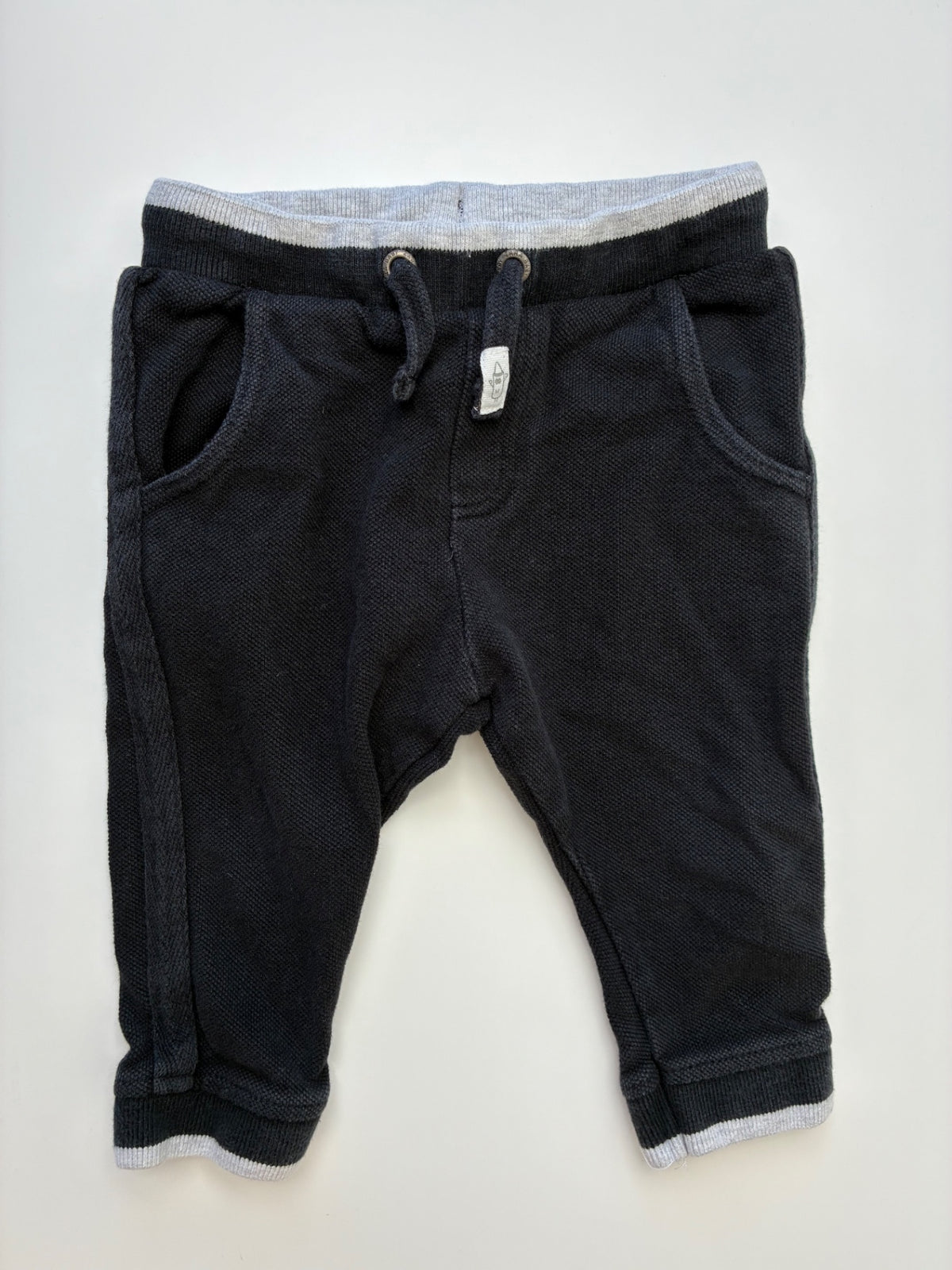 Zara Sweatpants - Black Pique Joggers | size 9 - 12 Months