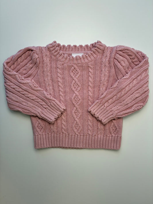 Gap x LoveShackFancy Sweater - Pink 100% Cable Knit | size 2T