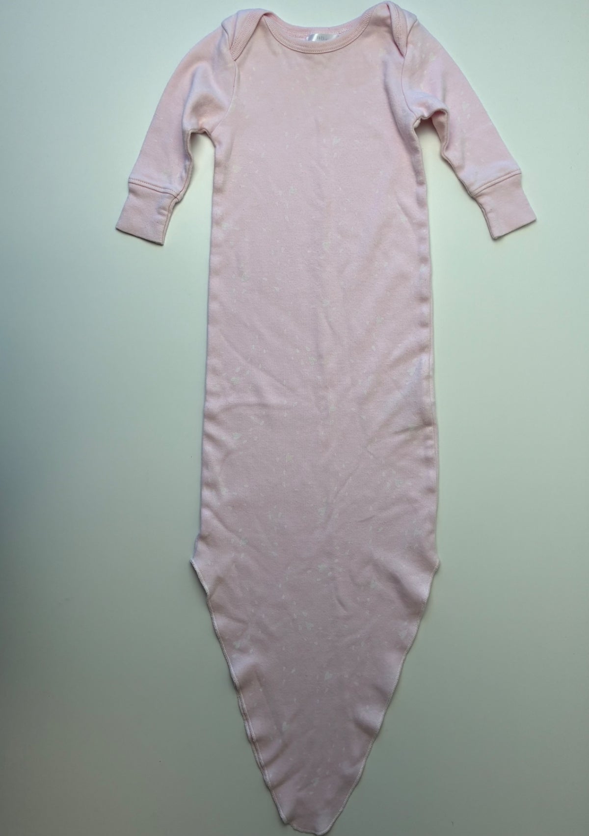 Beau et Belle Onesie - Pink 100% Pima Cotton Knotted Gown | size 0 - 6 Months