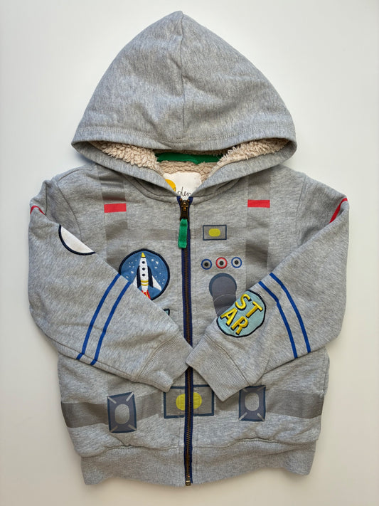 Mini Boden Sweatshirt - Gray Astronaut Zip Up Hoodie | size 4T/5T