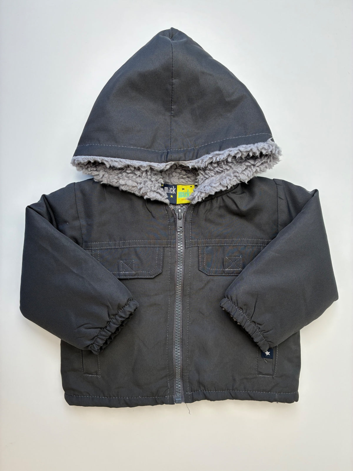 Mick Mack Ltd Coat - Gray Plush-Lined | size 12 Months