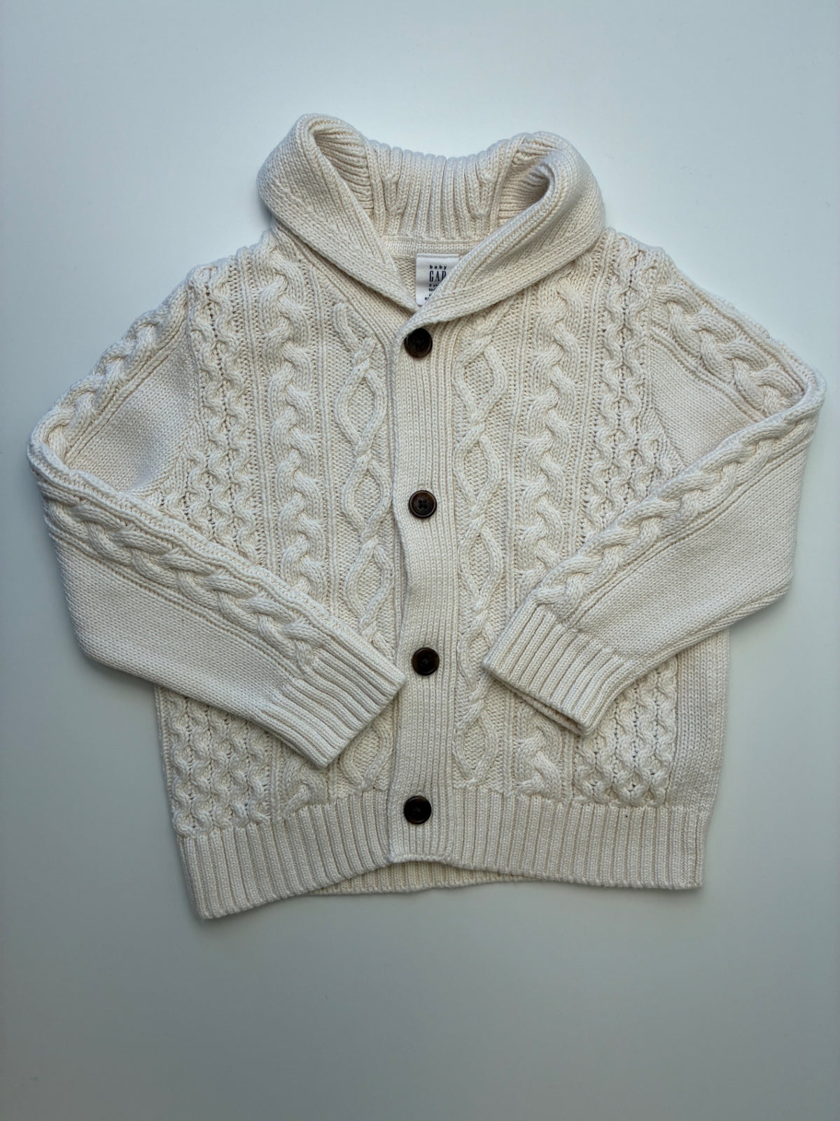 Baby Gap Sweater - Cream Shawl Collar Cardigan | size 2T