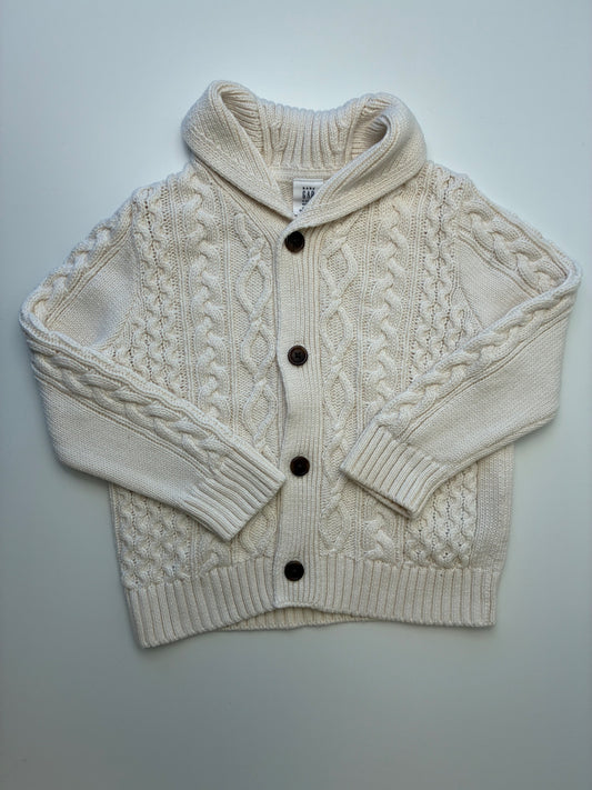 Baby Gap Sweater - Cream Shawl Collar Cardigan | size 2T