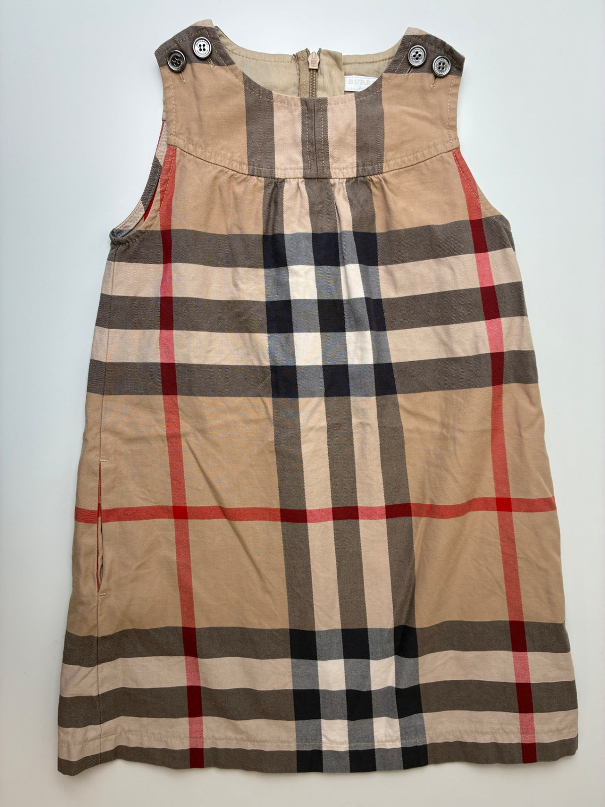 Burberry Dress - Brown 100% Cotton Plaid Shift | size 7