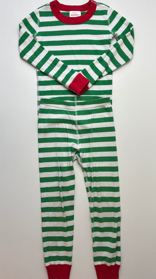 Hanna Andersson 2 Piece Ensemble - Green Striped Long Sleeve Pajamas | size 5T