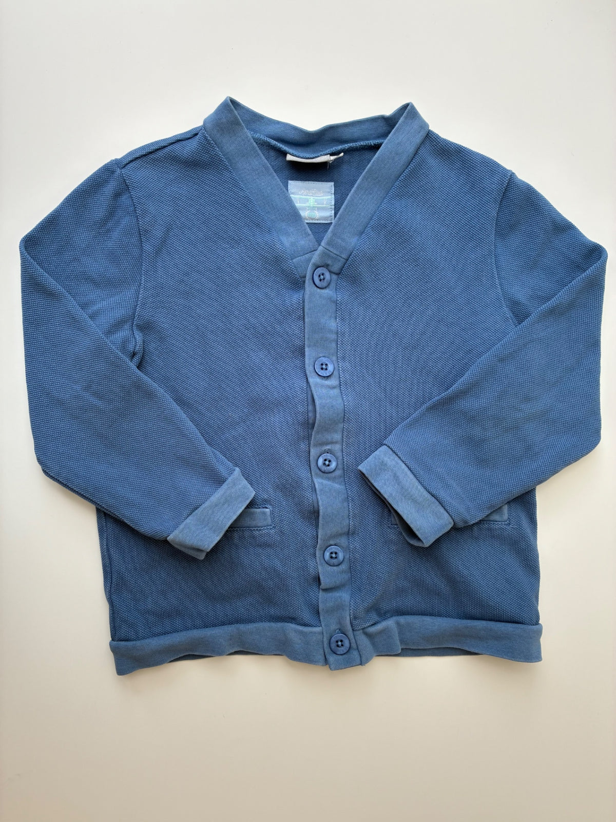 Sergent Major Sweater - Blue 100% Cotton Cardigan | size 6