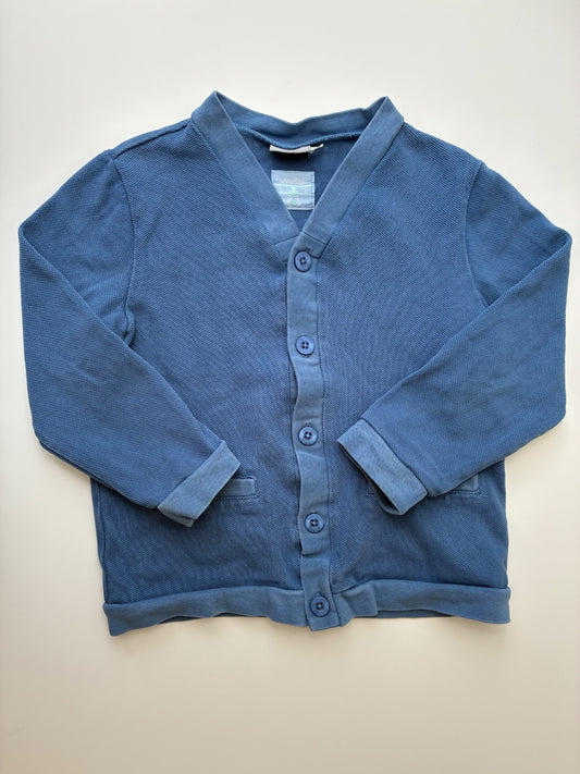 Sergent Major Sweater - Blue 100% Cotton Cardigan | size 6