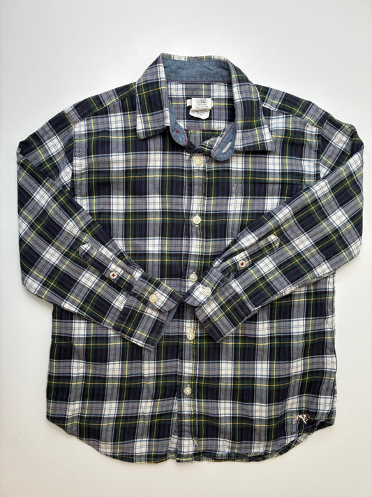 Crewcuts Shirt - Green 100% Cotton Plaid Button Up | size 8