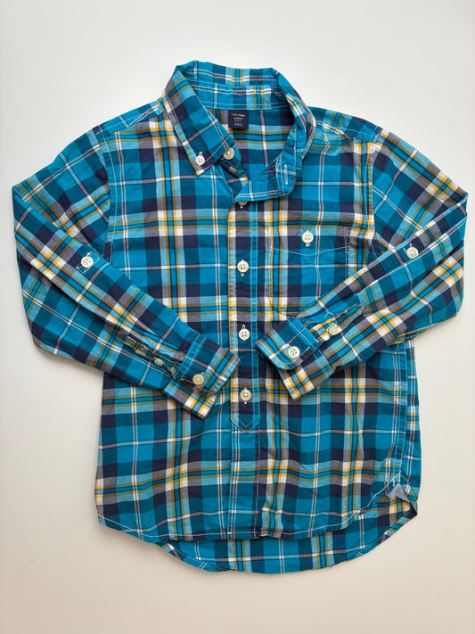 Baby Gap Shirt - Blue Plaid Button Down | size 5T