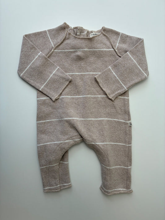 1+ in the family Onesie - Tan Knit Striped | size 3 Months