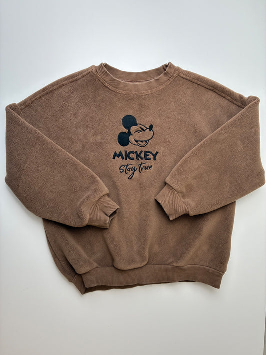 Zara Sweatshirt - Brown Fleece Mickey Mouse Crewneck | size 5T