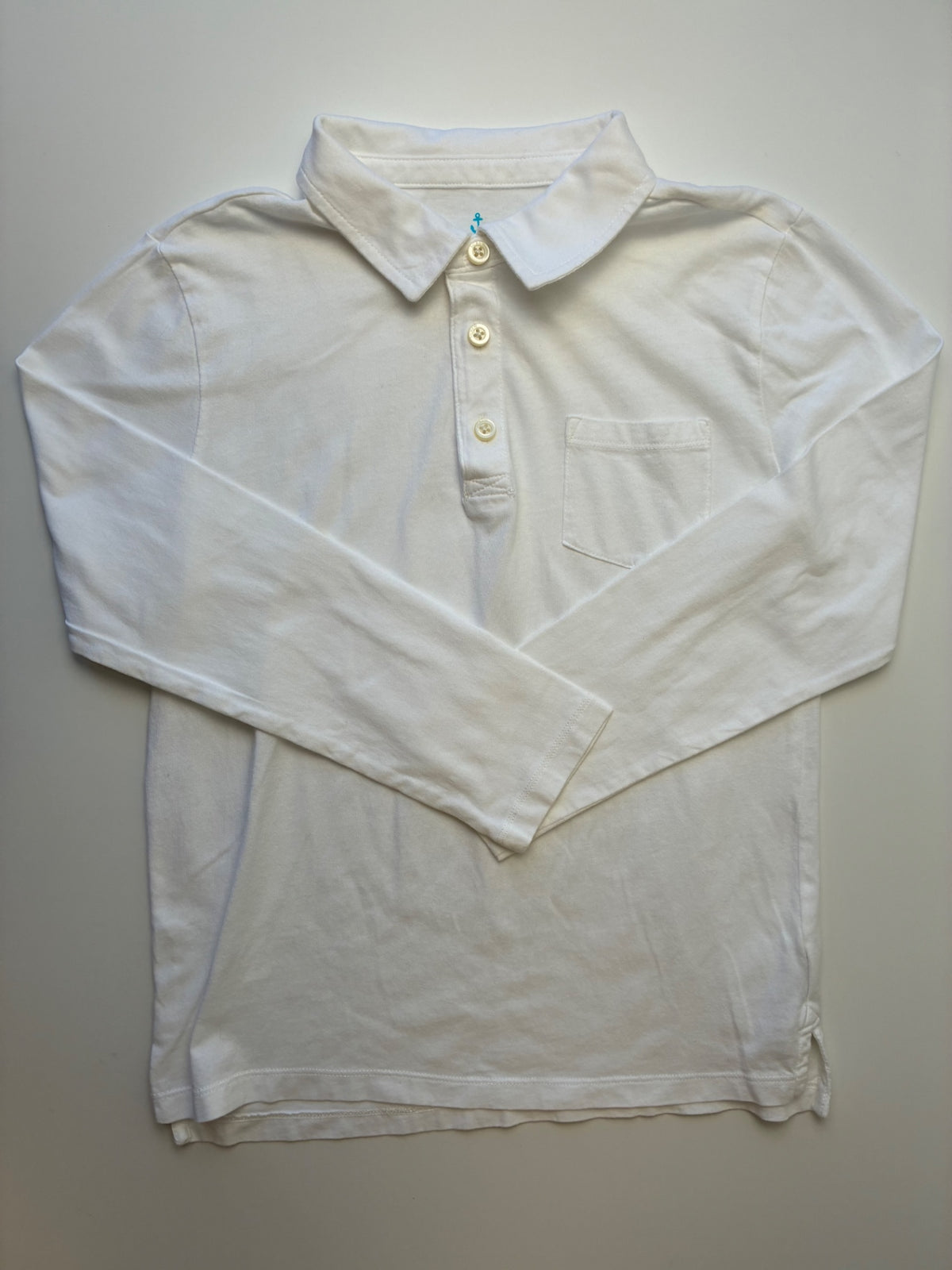 Crewcuts Shirt - White 100% Cotton Long Sleeve Polo | size 8
