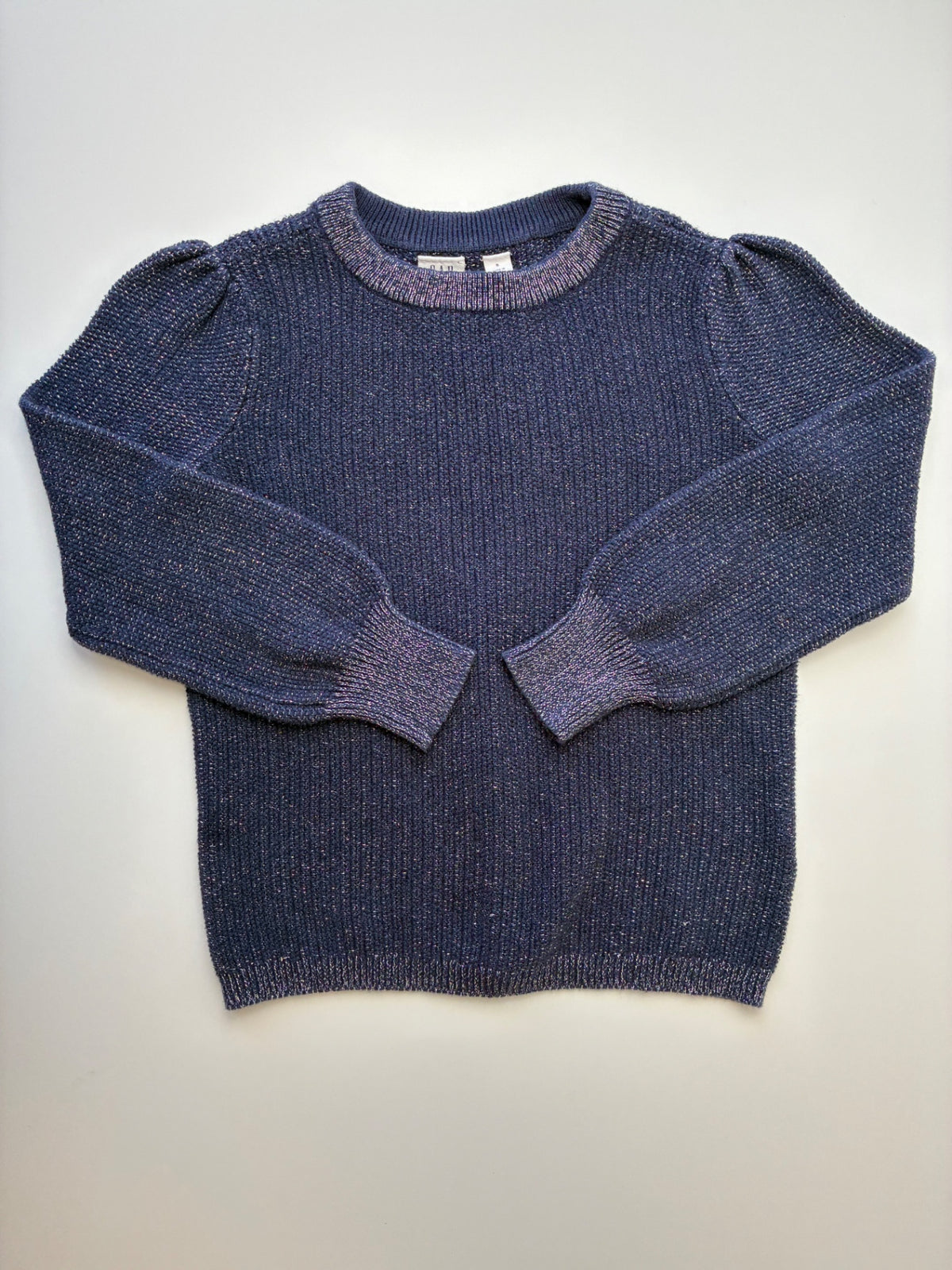 Gap Kids Sweater - Navy Blue Metallic Crewneck | size 6/7