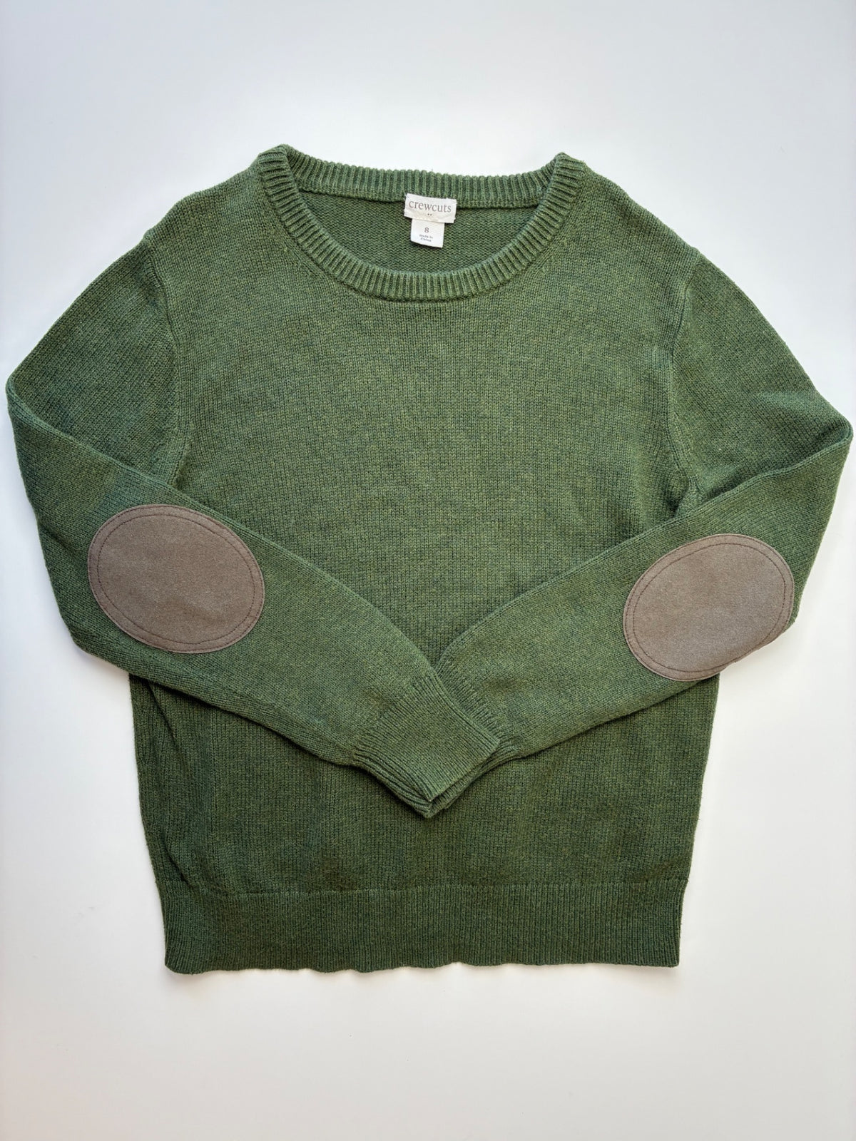 Crewcuts Sweater - Green Knit Crewneck | size 8