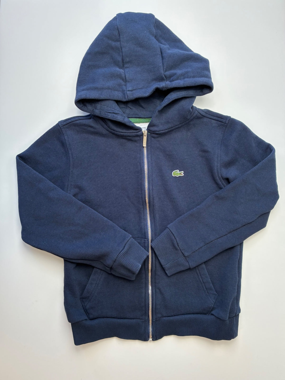 Lacoste Sweatshirt - Navy Blue Zip Up Hoodie | size 8