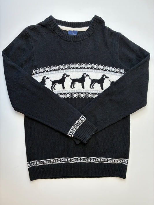 Janie and Jack Sweater - Black Dog Fair Isle | size 8