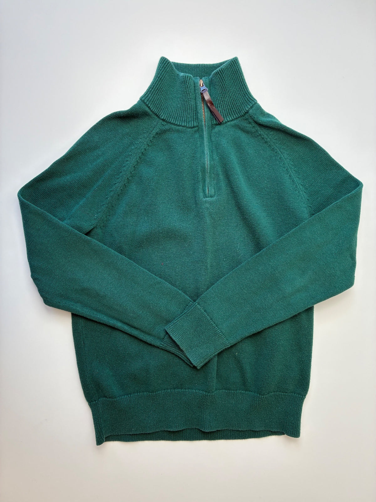 Crewcuts Sweater - Green 100% Cotton Knit 1/4 Zip | size 8