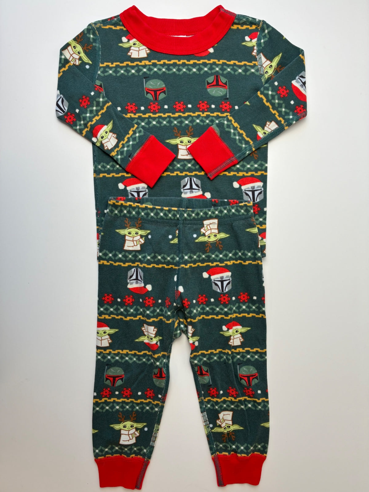 Hanna Andersson 2 Piece Ensemble - Green Star Wars Pajamas | size 2T