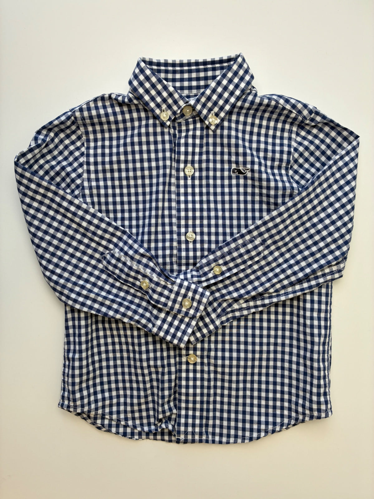 Vineyard Vines Shirt - Blue 100% Cotton Gingham Button Down | size 2T