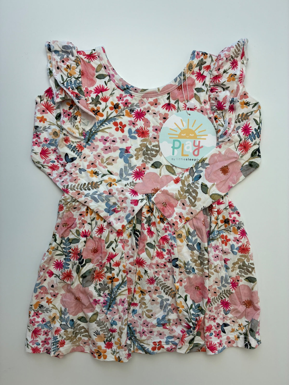 Little Sleepies Dress - Multicolor Floral w/ Bodysuit | size 18 - 24 Months