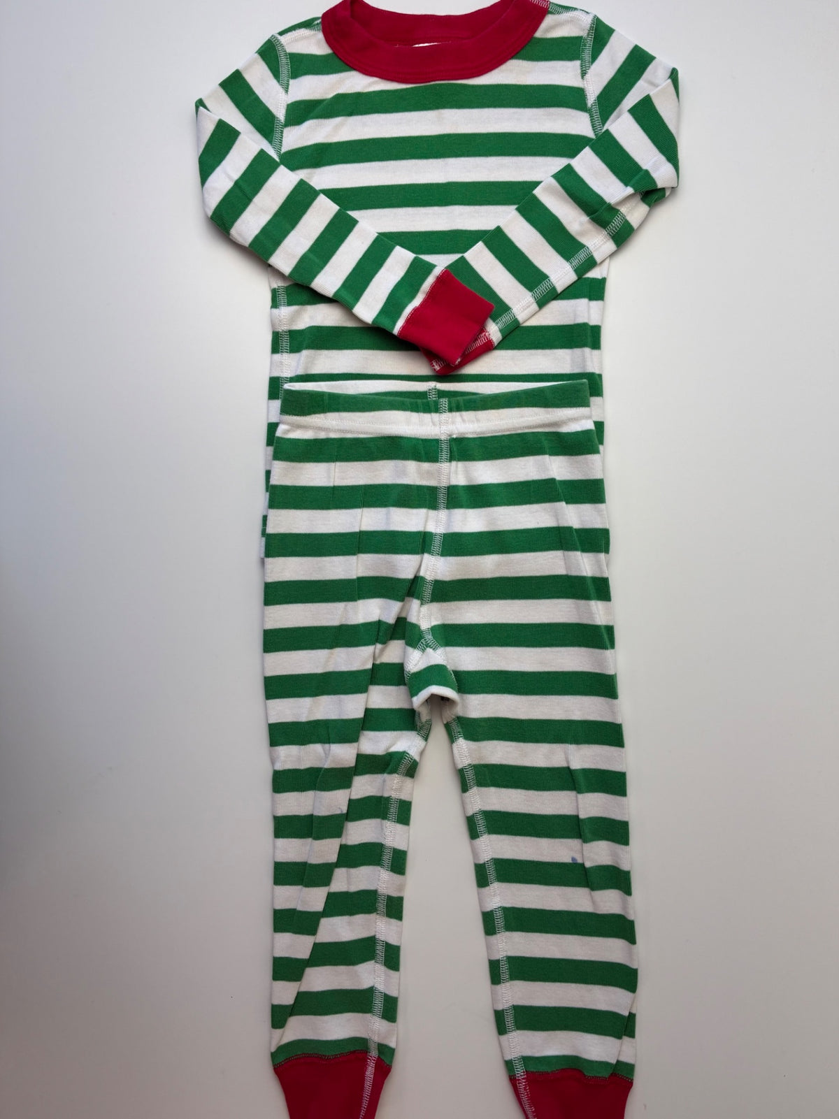Hanna Andersson 2 Piece Ensemble - Green Striped Pajamas | size 3T