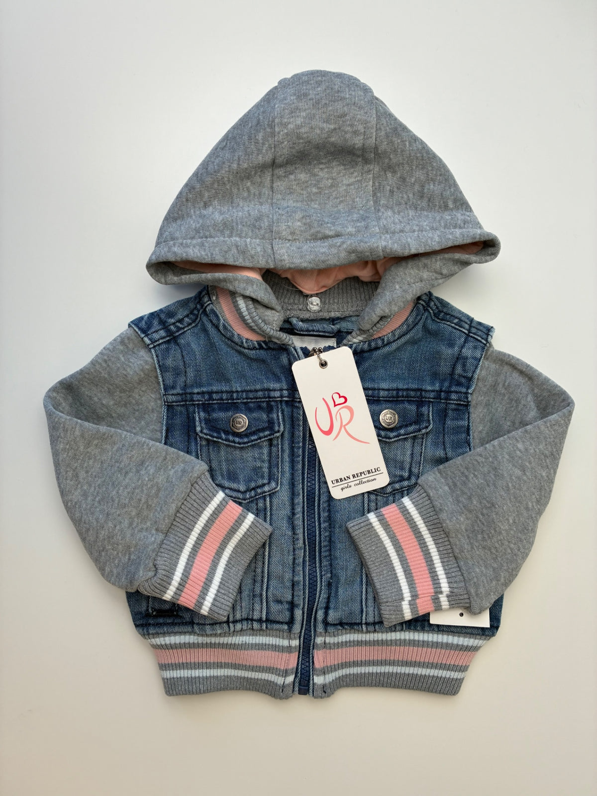 Urban Republic Jacket - Multicolor Denim w/ Hood | size 18 Months