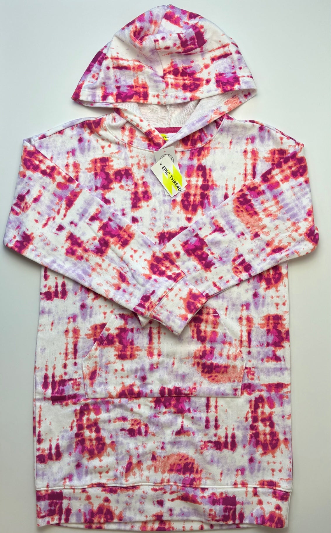 Epic Threads Dress - Multicolor Tie De Hoodie Dress | size 10/12