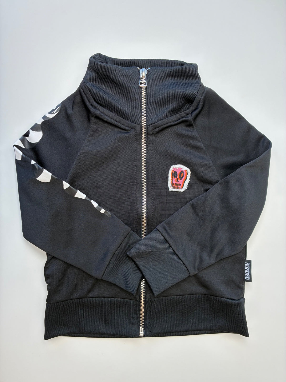 Nununu Sweatshirt - Black Skull Appliqué Zip Up | size 3T/4T