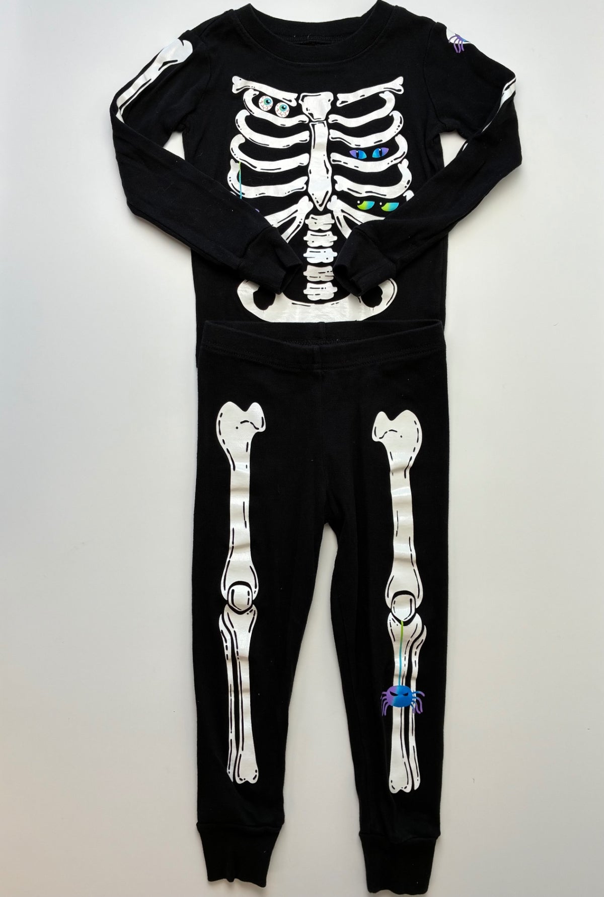 The Children's Place Halloween Clothing - Black Skeleton Pajamas | size 4T
