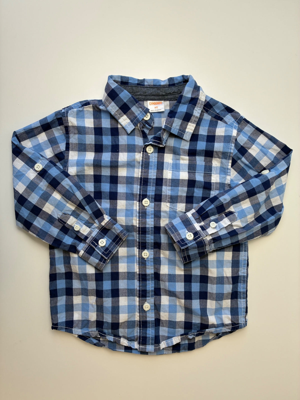 Gymboree Shirt - Blue Plaid Button Up | size 3T