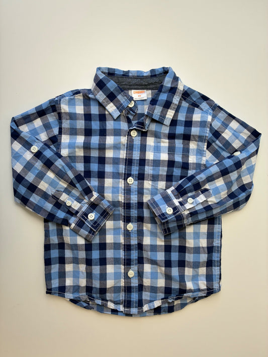 Gymboree Shirt - Blue Plaid Button Up | size 3T
