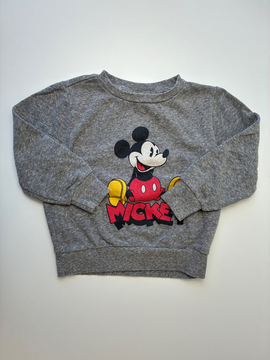 Disney Sweatshirt - Gray Mickey Mouse Crewneck | size 3T