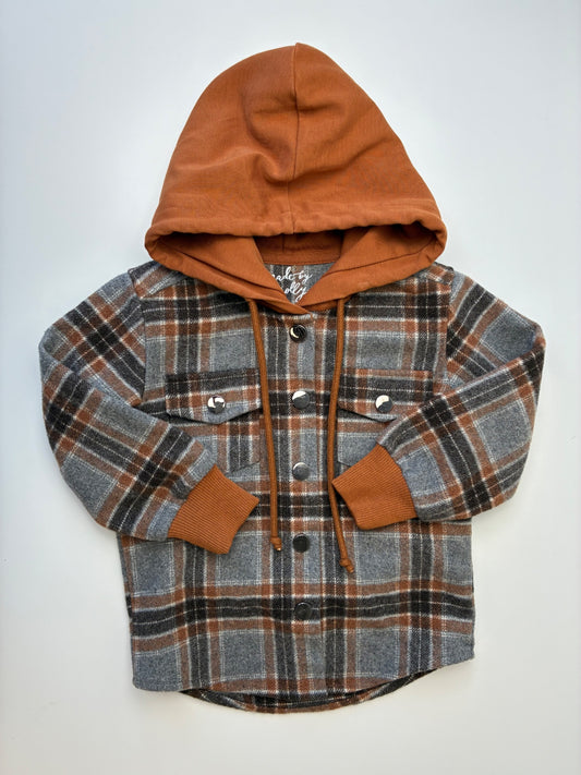 Made by Molly Jacket - Brown Plaid Wool Blend | size 18 - 24 Months