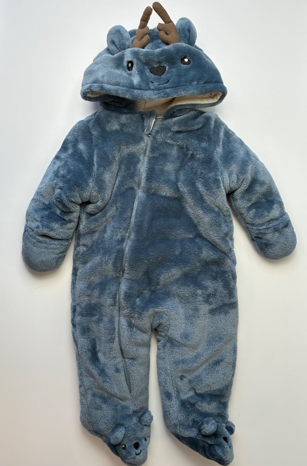 Koala Baby Onesie - Blue Fleece + Hood | size 6 - 9 Months