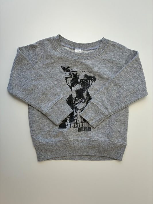 Rabbit Skins Sweatshirt - Gray Dog Graphic Crewneck | size 2T