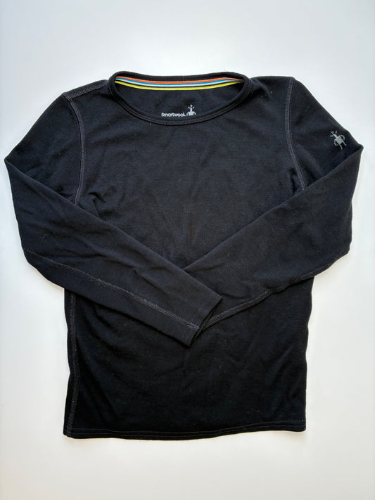 Smartwool Long Sleeve T-Shirt - Black 100% Merino Wool | size 6/8