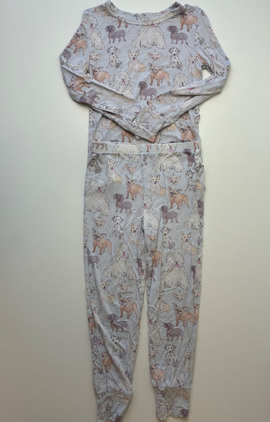 Posh Peanut 2 Piece Ensemble - Blue Dog Long Pajamas | size 5T/6