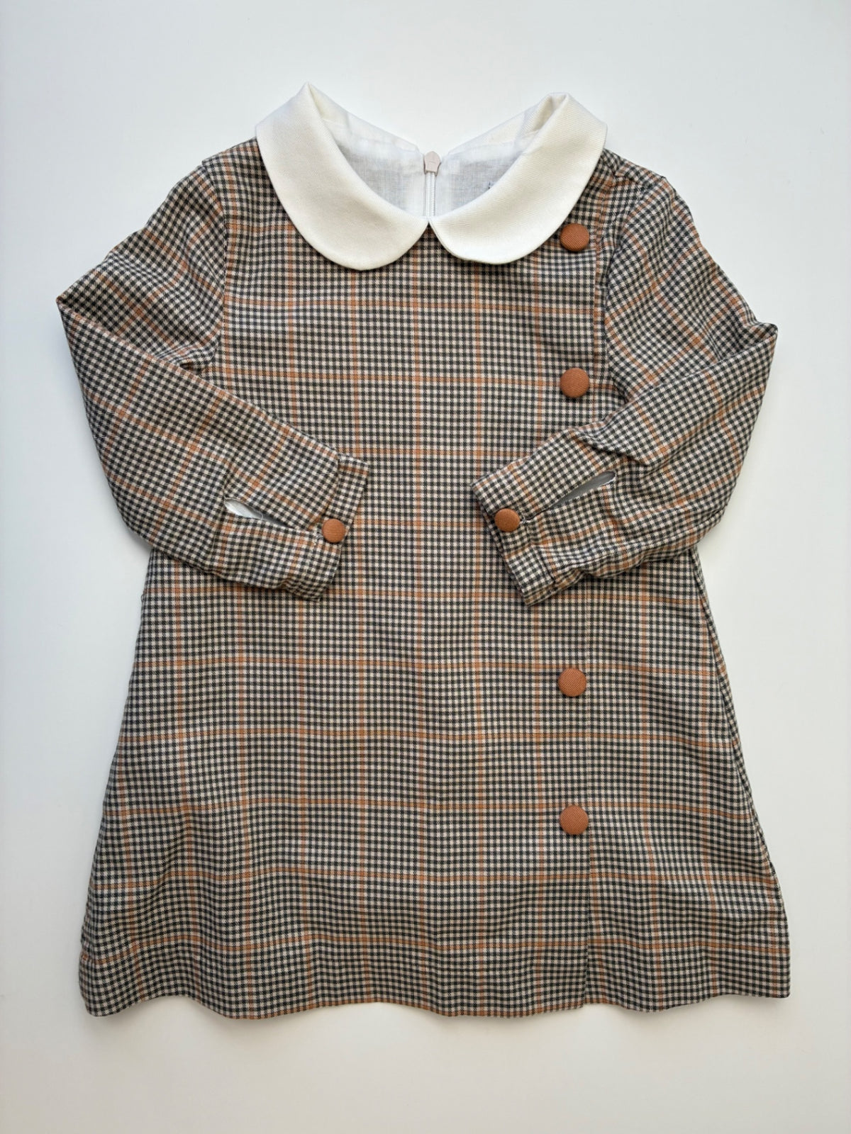 Pepa London Dress - Tan Plaid w/ Collar | size 18 Months