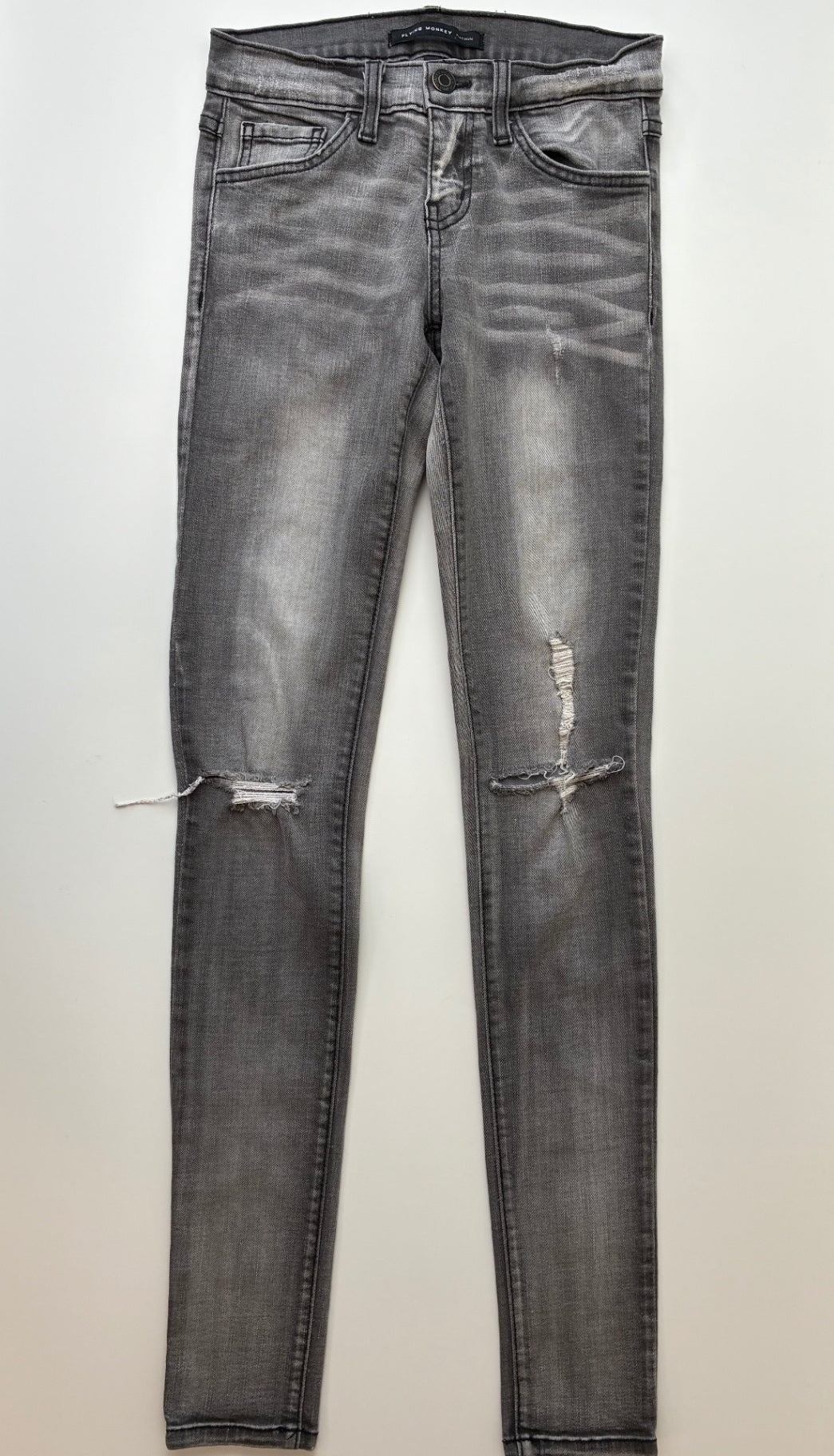 Flying Monkey Jeans - Gray Distressed Skinny (Adult Size 24) | size Women's 24